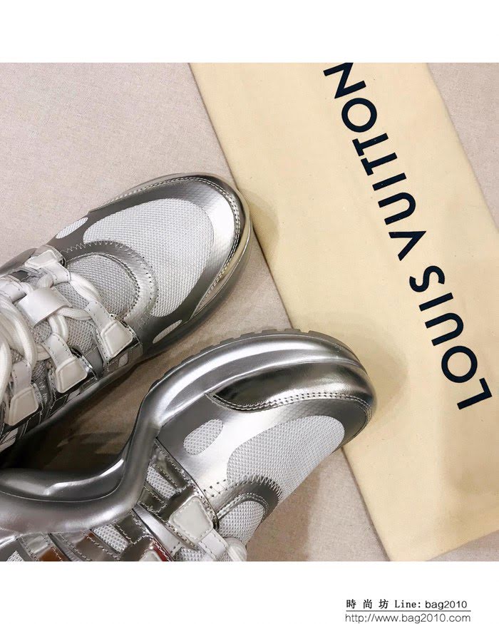 路易威登LV 2019爆款 LV經典Stellar 運動鞋 藍色Monogram牛仔布 高幫女休閒鞋  dsX2430